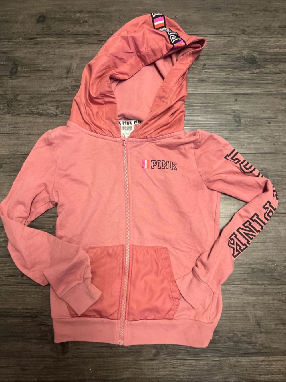 Victoria's Secret PINK Girls' Coral Zip-Up Hoodie